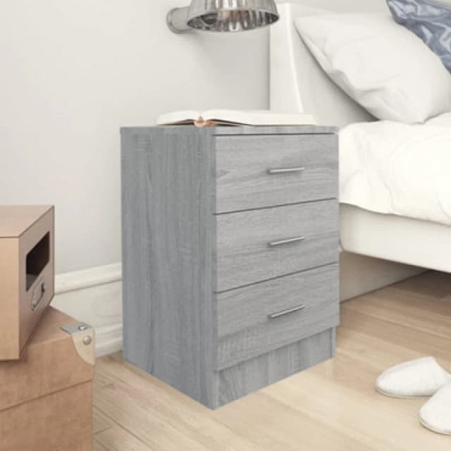 VIDAXL Bedside Cabinet Grey Sonoma 38x35x56cm Engineered Wood Vidaxl 8720286975558