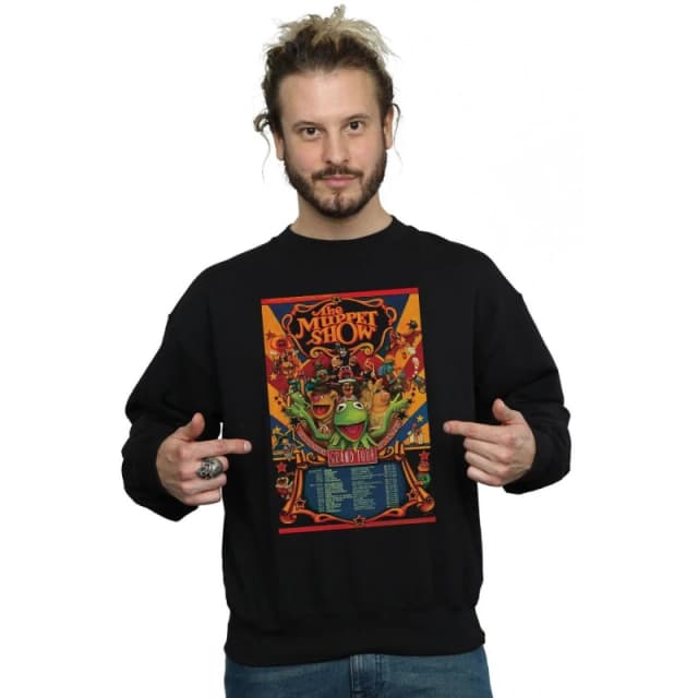 Disney Men The Muppets The Muppet Show Poster Sweatshirt in Black Size: Small Black S Male 5059308619112