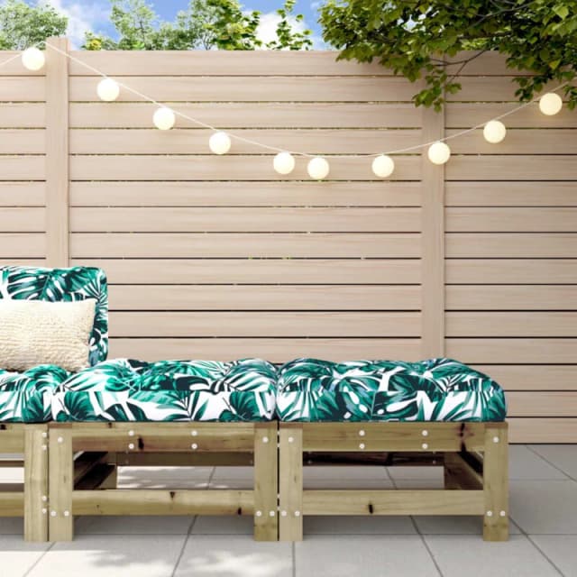 VIDAXL Garden Footstools with Cushions 2pcs Impregnated Wood Pine Vidaxl 8720845803049