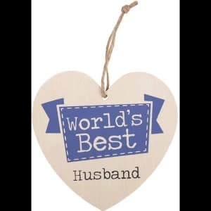 World's Best Husband Hanging Heart Sign