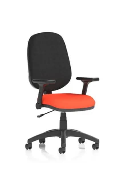 Eclipse Eclipse Plus I Lever Task Operator Chair Bespoke Colour Seat Tabasco Orange With Height Adjustable And Folding Arms KCUP1722