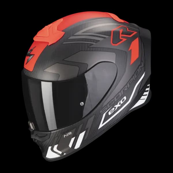 Scorpion Exo-R1 Evo Carbon Air Supra Matt Black-Silver-White Full Face Helmet XS