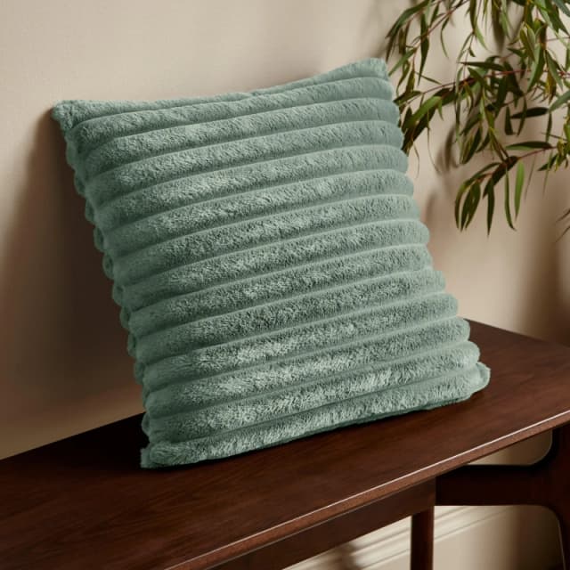 Catherine Lansfield Cosy Ribbed Cushion Sage Green 45X45 MN30408
