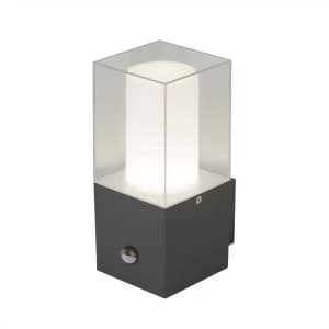 1 Light Outdoor Sensor Lamp Dark Grey, White IP44, E27