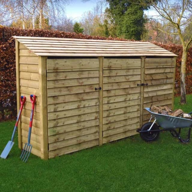 Rutland County Garden Furniture Ltd Empingham 6ft Log Store with Doors, L80 x W340 x H181cm - Light Green Light Green Unisex