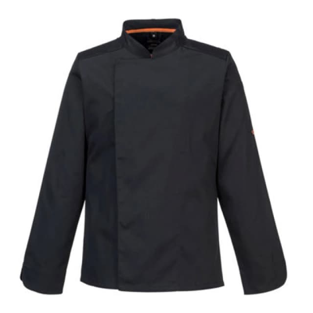Portwest MeshAir Pro Long Sleeve Chefs Jacket C838BKRM Colour: Black
