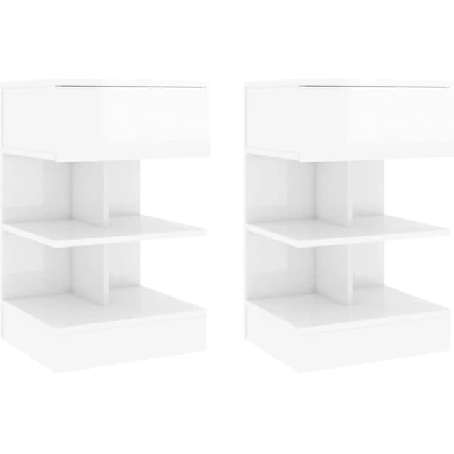 VIDAXL Bedside Cabinets 2 pcs High Gloss White 40x35x65cm Vidaxl 8720286642580
