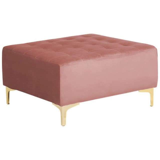 Beliani Modern Ottoman Aberdeen Velvet Pink