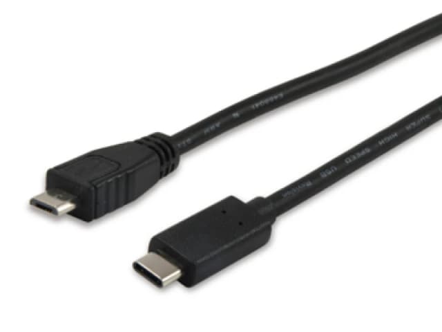 Equip USB 2.0 Type C to Micro-B Cable. 1m