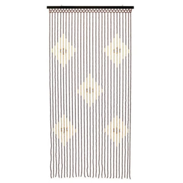 JVL Tuscany Beaded Door Curtain - Diamond Light Brown