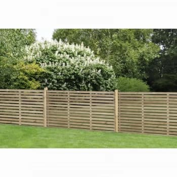 Contemporary Single Slated 3ft Fence Panel - 1.8mx0.9m - 3 Pack