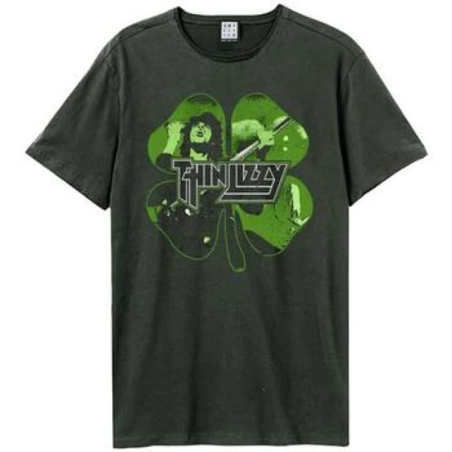Amplified Amplified Men Shamrock Thin Lizzy T-Shirt in Charcoal Size: X-Small Charcoal XS Male 5063750911595