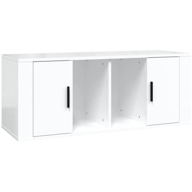 Vidaxl TV Cabinet High Gloss White 100X35X40 Cm Engineered Wood, White 816802