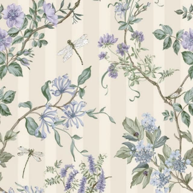 Holden Decor Hampton Gardens Neutral / Blue Wallpaper, Blue 13911