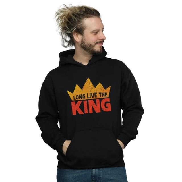 Disney Men The Lion King Movie Long Live The King Hoodie in Black Size: Small Black S Male 5059308598875
