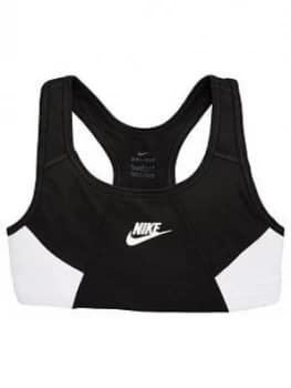 Nike Sportswear Older Girls Classic Sports Bra - Black/White, Size XL, 15-16 Years, Women