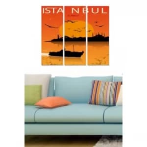 MDF2918663 Multicolor Decorative MDF Painting (3 Pieces)