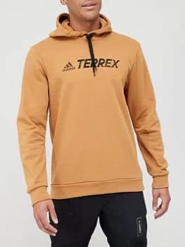 adidas Terrex Logo Hoodie - Brown, Size XL, Men