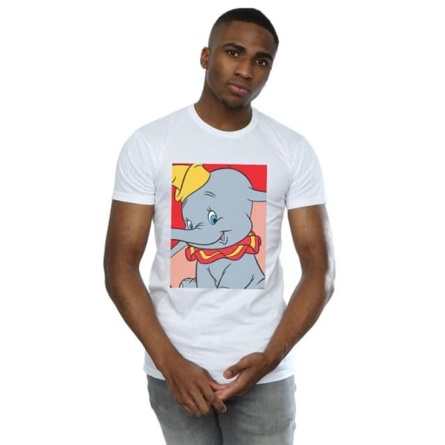 Disney Men Dumbo Portrait T-Shirt in White Size: Small White S Male 5057955963800