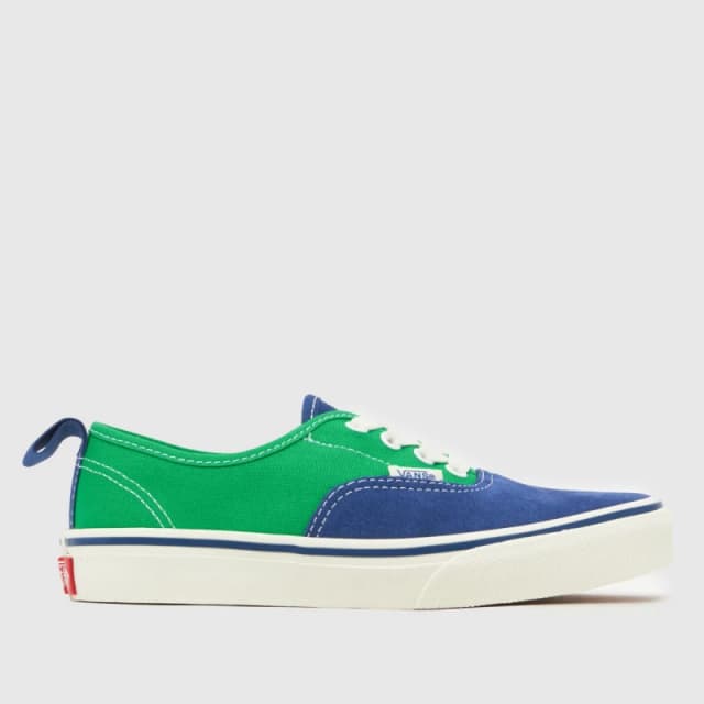 Vans Green Multi Authentic Boys Junior Trainers Green Multi UK 1 (EU 32)