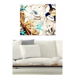 MDF469336814 Multicolor Decorative MDF Painting (3 Pieces)