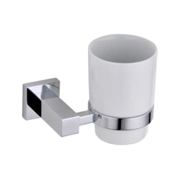 Nes Home Modern Chrome Single Wall Mounted Tumbler Holder Silver unisex
