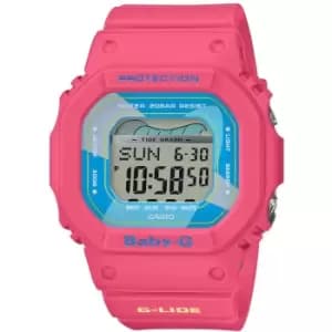 Ladies Casio Pink and LCD Plastic/Resin Quartz Chronograph Watch