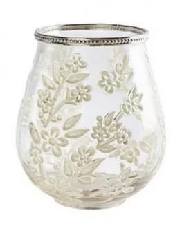 Gisela Graham Clear Glass Blossom Tealight Holder