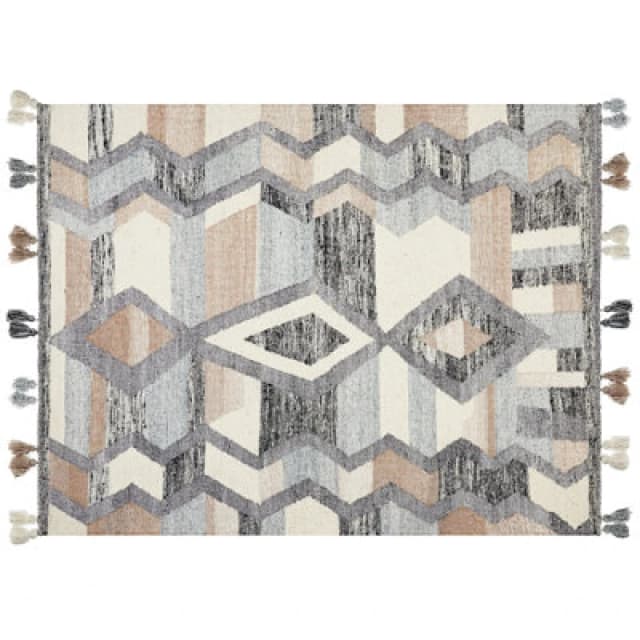 Beliani Rug Aygezard Multicolour 160 X 230 Cm Wool Kilim