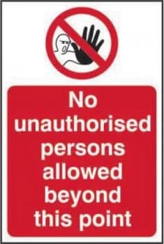 Allowed Beyond This Point Sign SA Vinyl