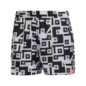 adidas Graphic Swim Shorts Mens - Black