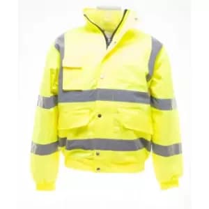 Yoko Mens Hi-Vis Bomber Jacket (2XL) (Hi-Vis Yellow) - Hi-Vis Yellow