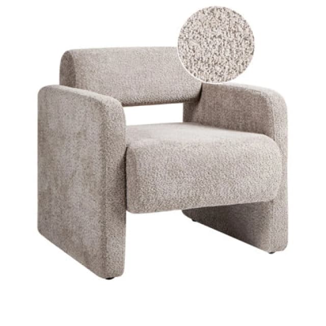 Beliani Armchair Hallsberg Boucle Taupe