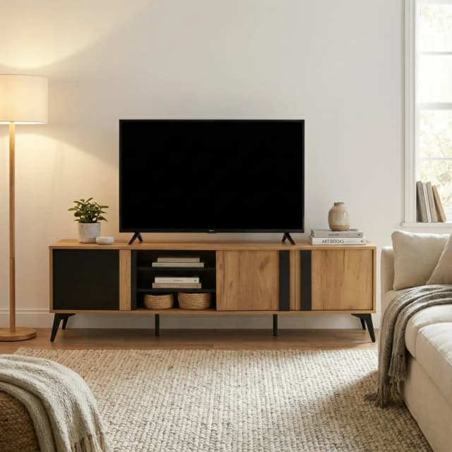 Urban Meuble Modern Console Table Brown-Black Chic Storage Brown unisex One Size