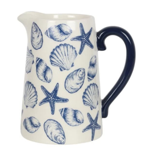 Something Different Something Different Coastal Charm Seashells Ceramic Flower Jug in White White One Size Unisex 5059958976849