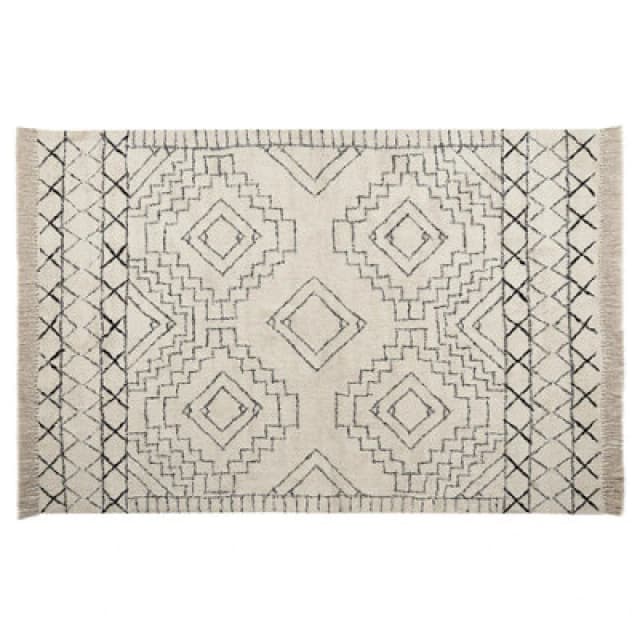 Beliani Rug Zeyne Beige 140 X 200 Cm Cotton