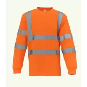 Yoko Adults Unisex Hi-Vis Long Sleeve T-Shirt (3XL) (Orange)