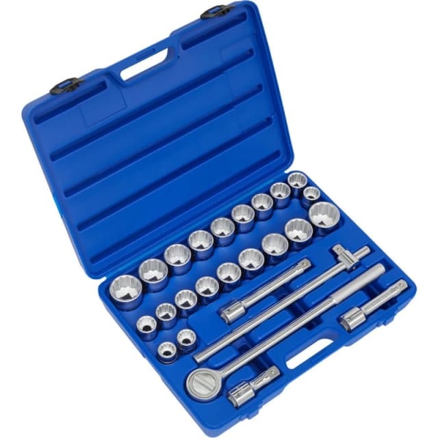 Loops 26 PACK Socket Set - 3/4" Square Drive - 12 Point Socket Kit - Chrome Vanadium Multi