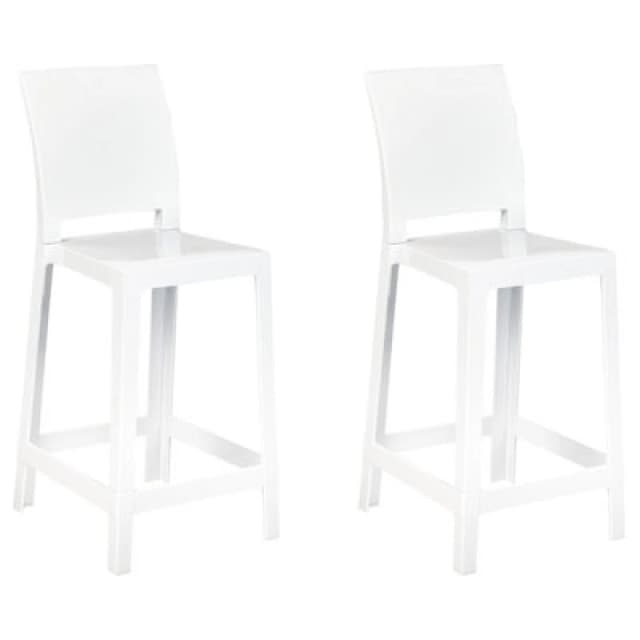 Beliani Set Of 2 Bar Chairs Wellington White