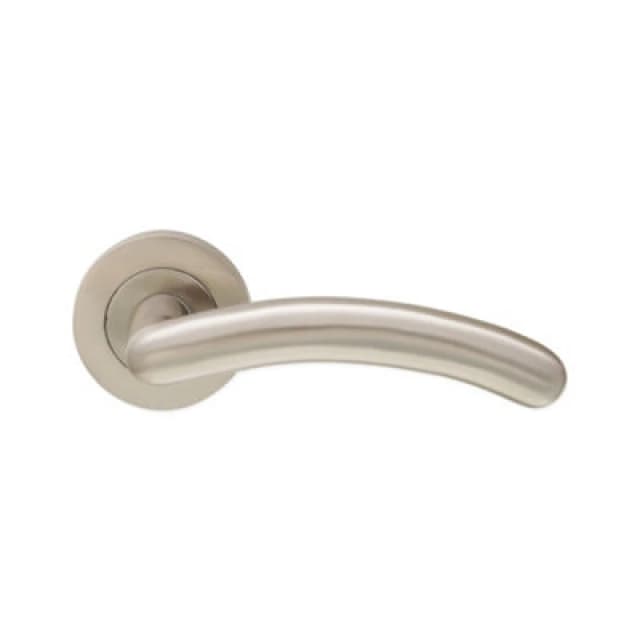 Spira Brass Taurus Lever Door Handle Satin Nickel
