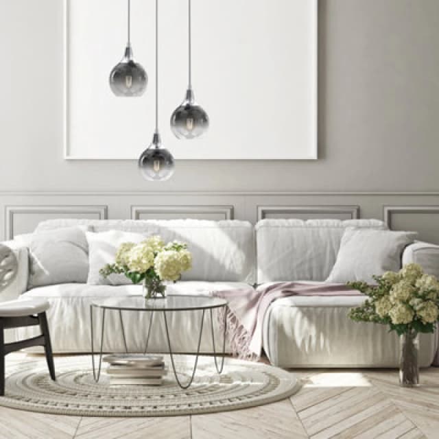 Milagro Cluster Pendant Lamp Monte Silver 3xE27