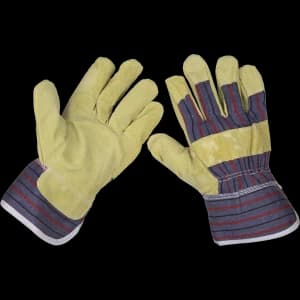 Sealey SSP12 Riggers Gloves Chrome Palm L