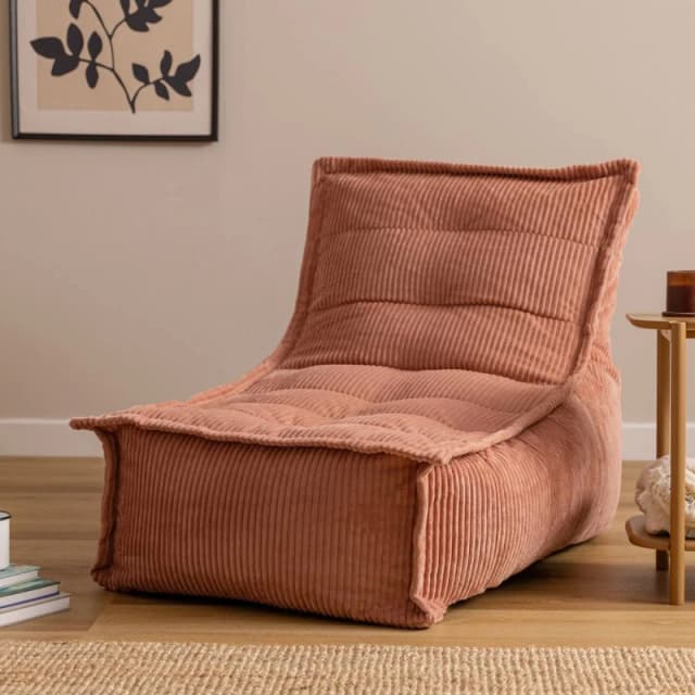 icon Scandi Jumbo Corduroy Bean Bag Lounger in Dusty Pink Size: Medium Dusty Pink Unisex Medium