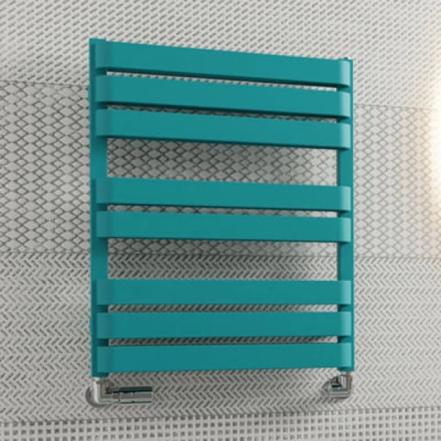 Terma Warp T Bold Teal Hydronic Flat Towel Warmer (W)500mm X (H)655mm