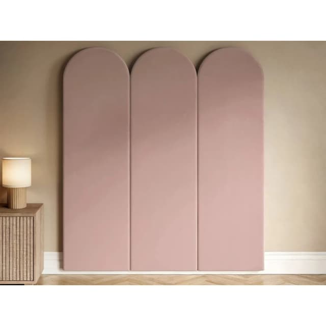 Solace+Co Cirrus Headboard Wall Panels Double Velvet in Pink Pink Unisex