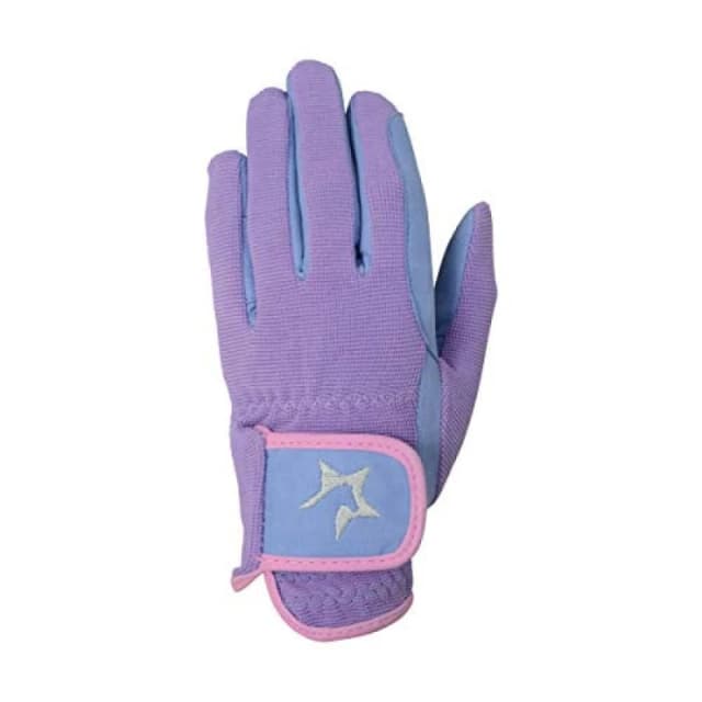 Hy5 Children Zeddy Riding Gloves in Lavender Size: XL Lavender Unisex XL