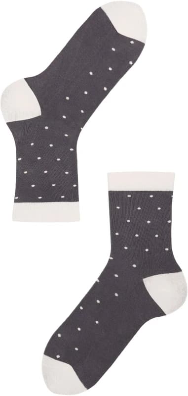 Lenz Think About Dots Ladies Socks - Pack of 2, grey-white, Size 39 - 42 for Women