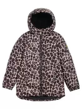 Barbour International Girls Printed Boston Quilt Jacket - Jaguar/Black/Multi, Size 14-15 Years, Women
