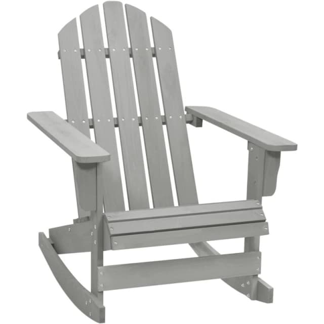 MINKUROW Minkurow - Garden Rocking Chair Wood Grey vidaXL LFQ- 45704