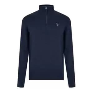 GANT Men Classic Cotton Half-Zip Sweater (4XL) Blue